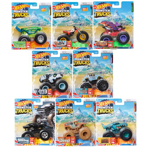 Hot Wheels Monster Trucks 1:64 Scale Vehicle 2023 Mix 2 Case of 8