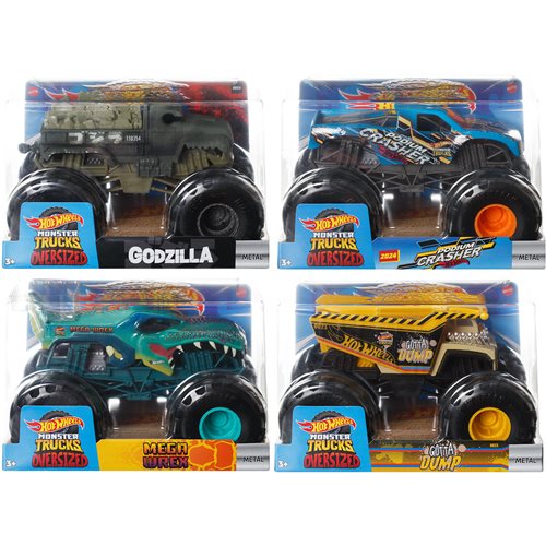 Hot Wheels Monster Trucks 1:24 Scale 2023 Mix 9 Vehicle Case of 4